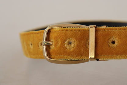 Elegant Velvet Gold Buckle Women's Belt