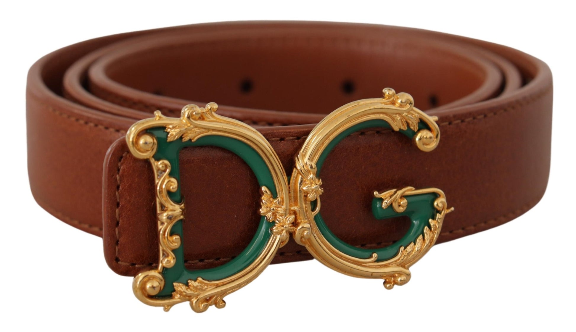 Elegant Leather Belt with Logo Buckle