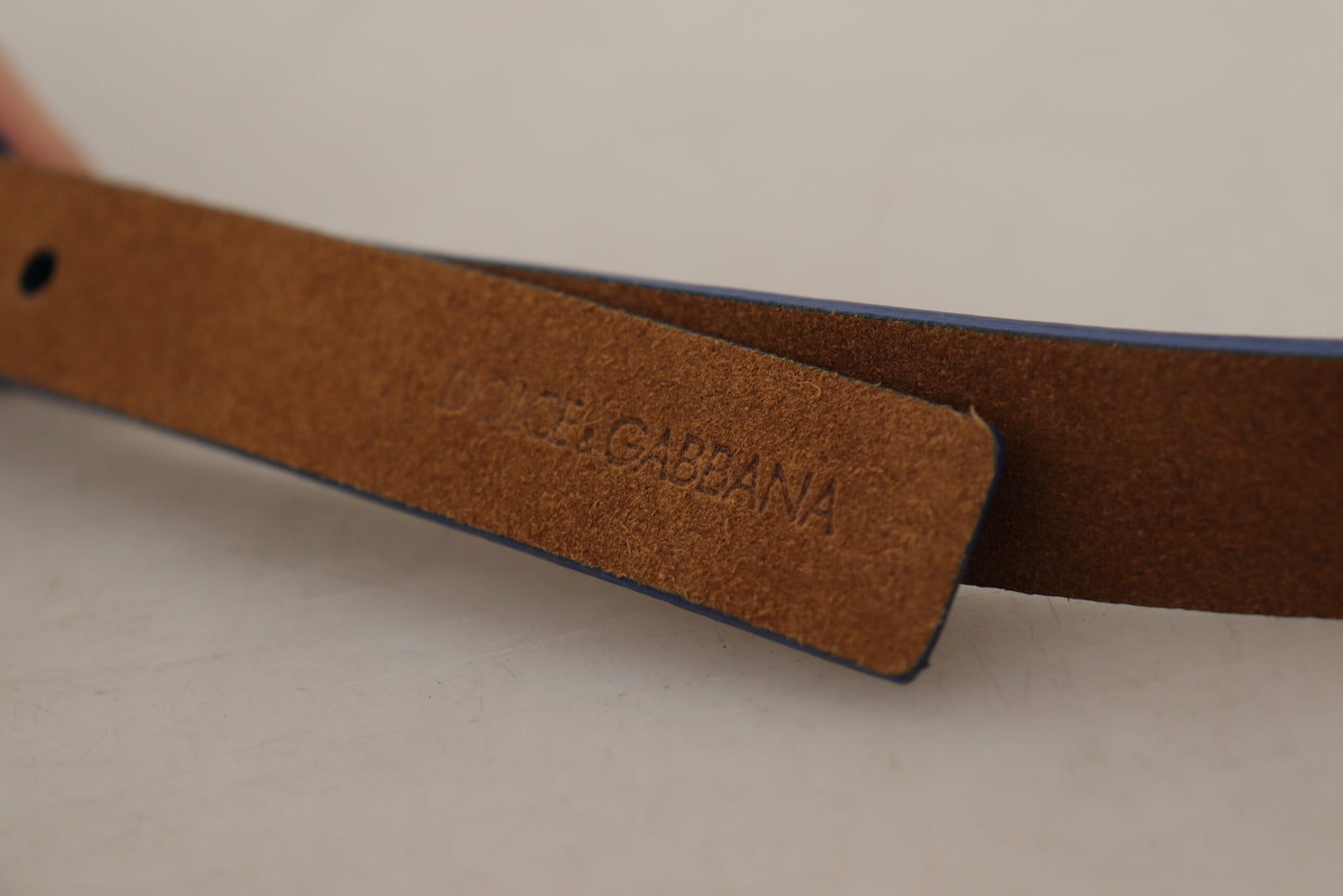 Elegant Suede Leather Belt with Logo Engraved Buckle