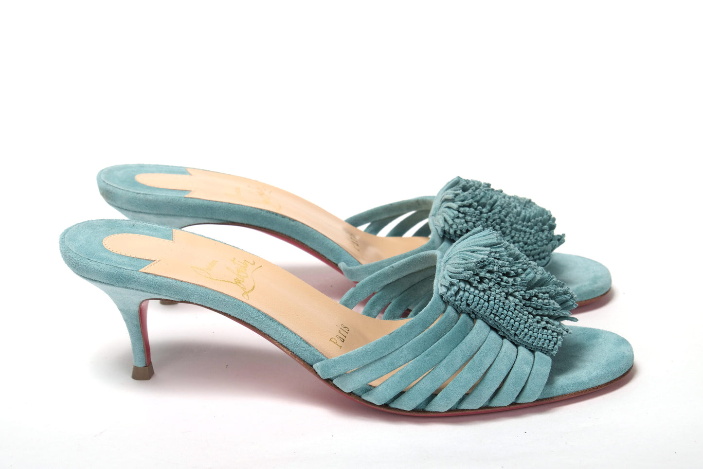 Noumea Blue Strappy Kitten Heel