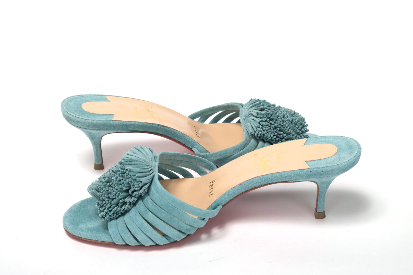 Noumea Blue Strappy Kitten Heel