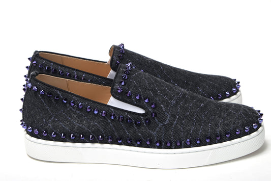 Navy/Electro Met Pik Boat Flat Shoes