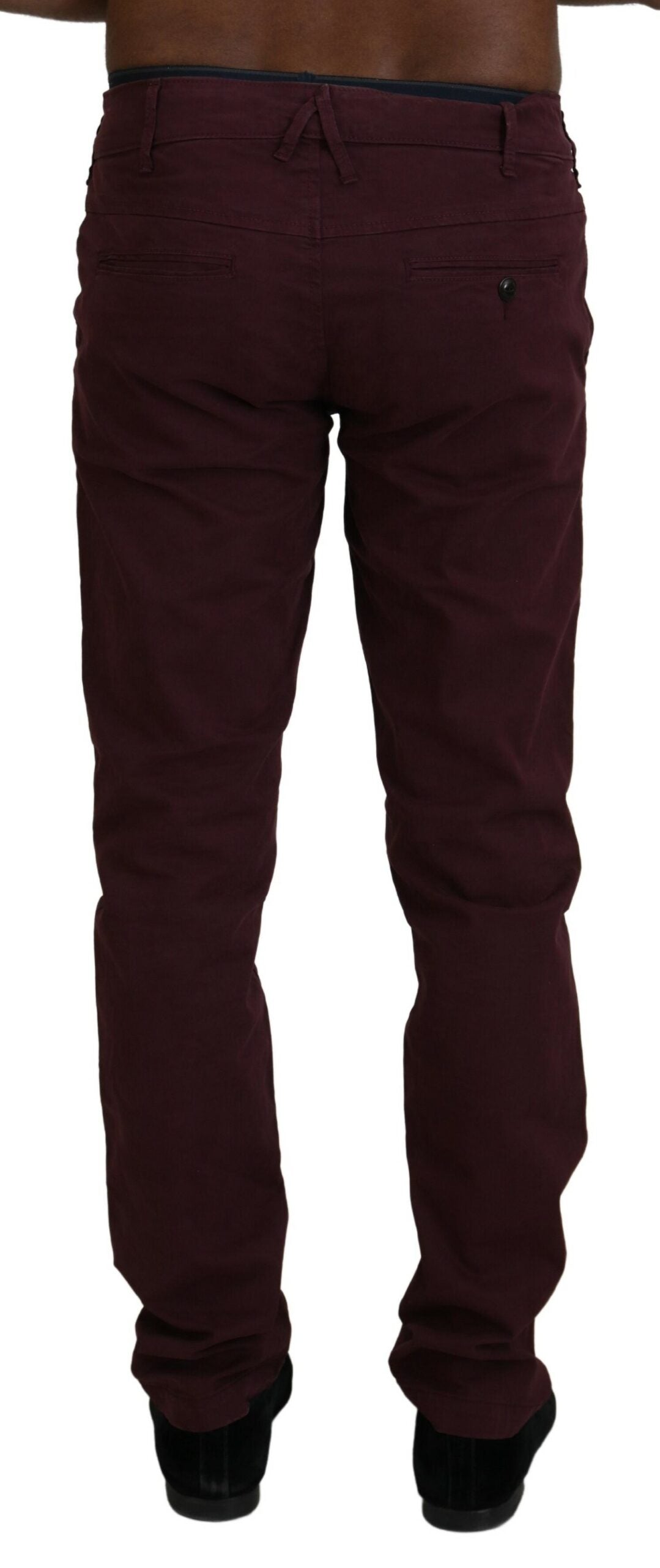 Maroon Skinny Fit Cotton Pants