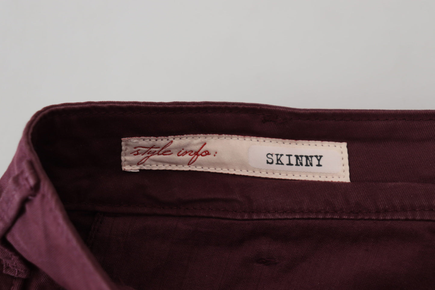 Maroon Skinny Fit Cotton Pants