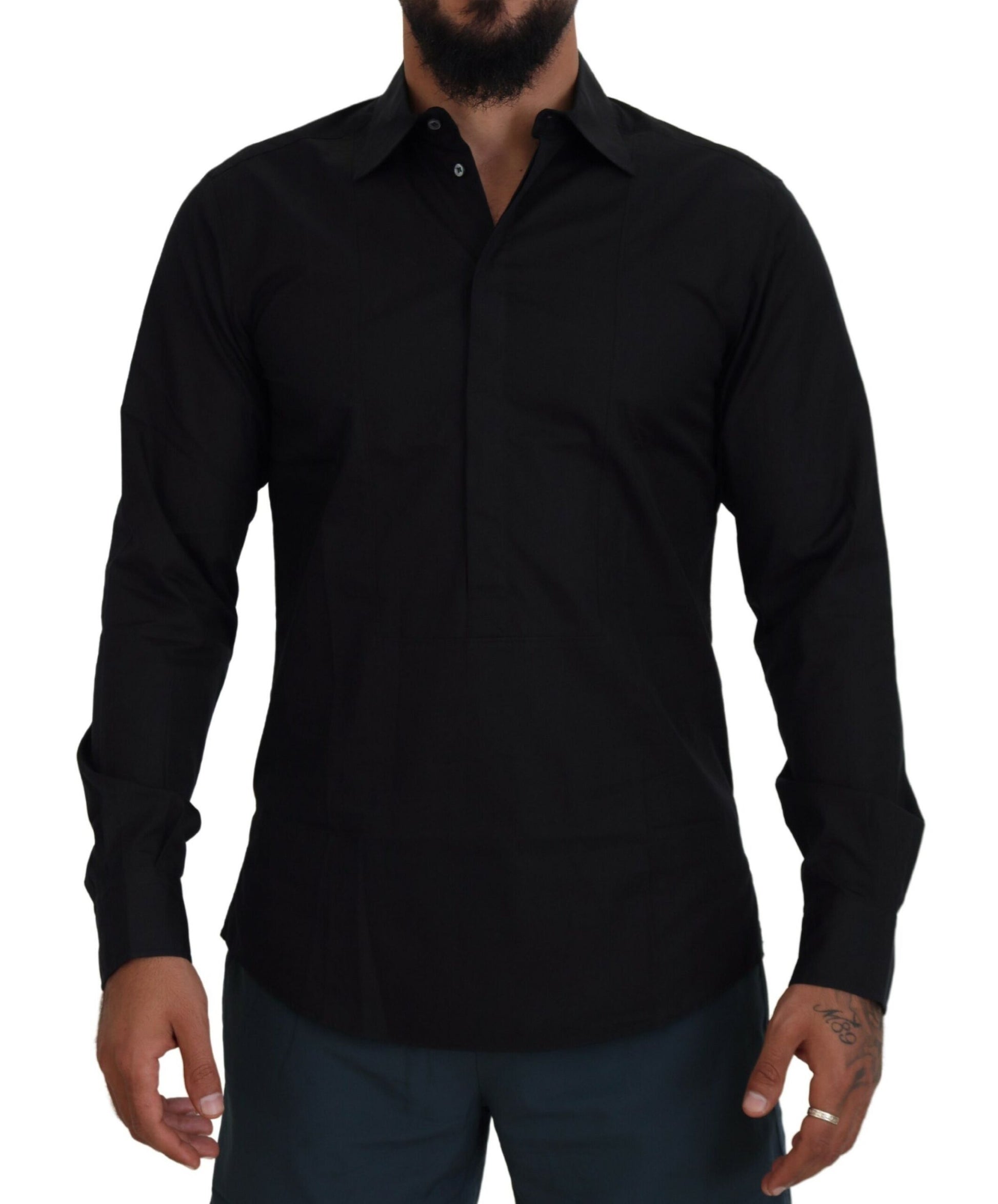 Elegant Slim Fit Formal Black Dress Shirt