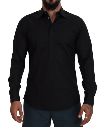 Elegant Slim Fit Formal Black Dress Shirt