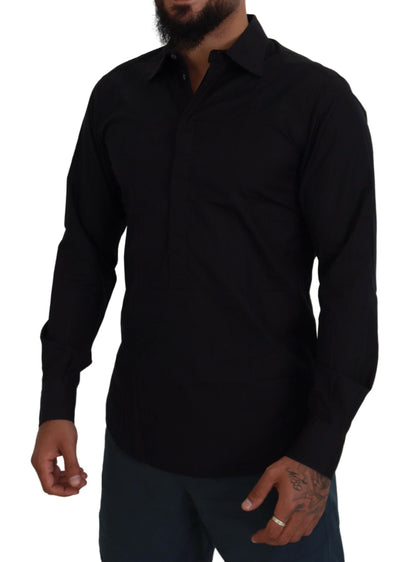 Elegant Slim Fit Formal Black Dress Shirt