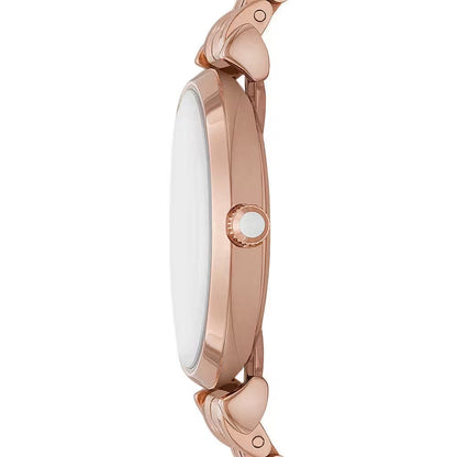 Elegant Pink Bronze Timepiece with Crystals