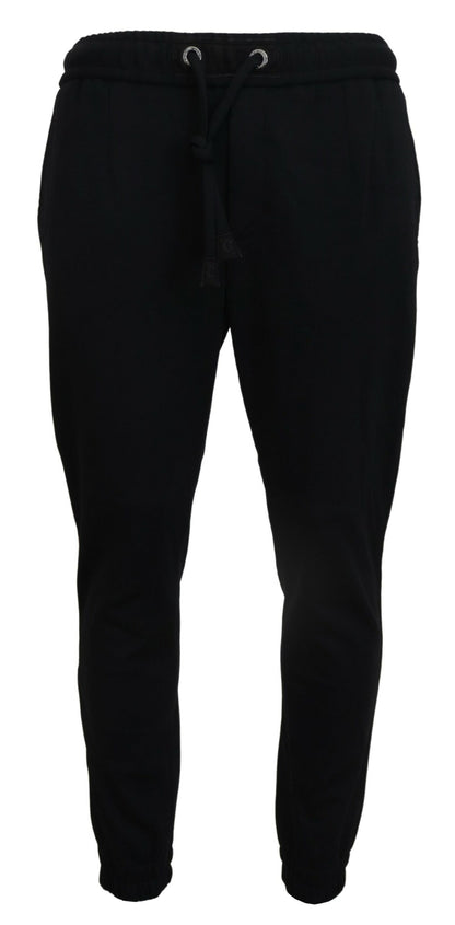 Sleek Black Wool-Blend Sweatpants