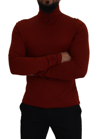 Elegant Maroon Collar Zip Sweater