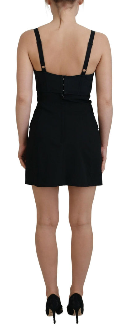 Elegant Black Sheath A-Line Mini Dress