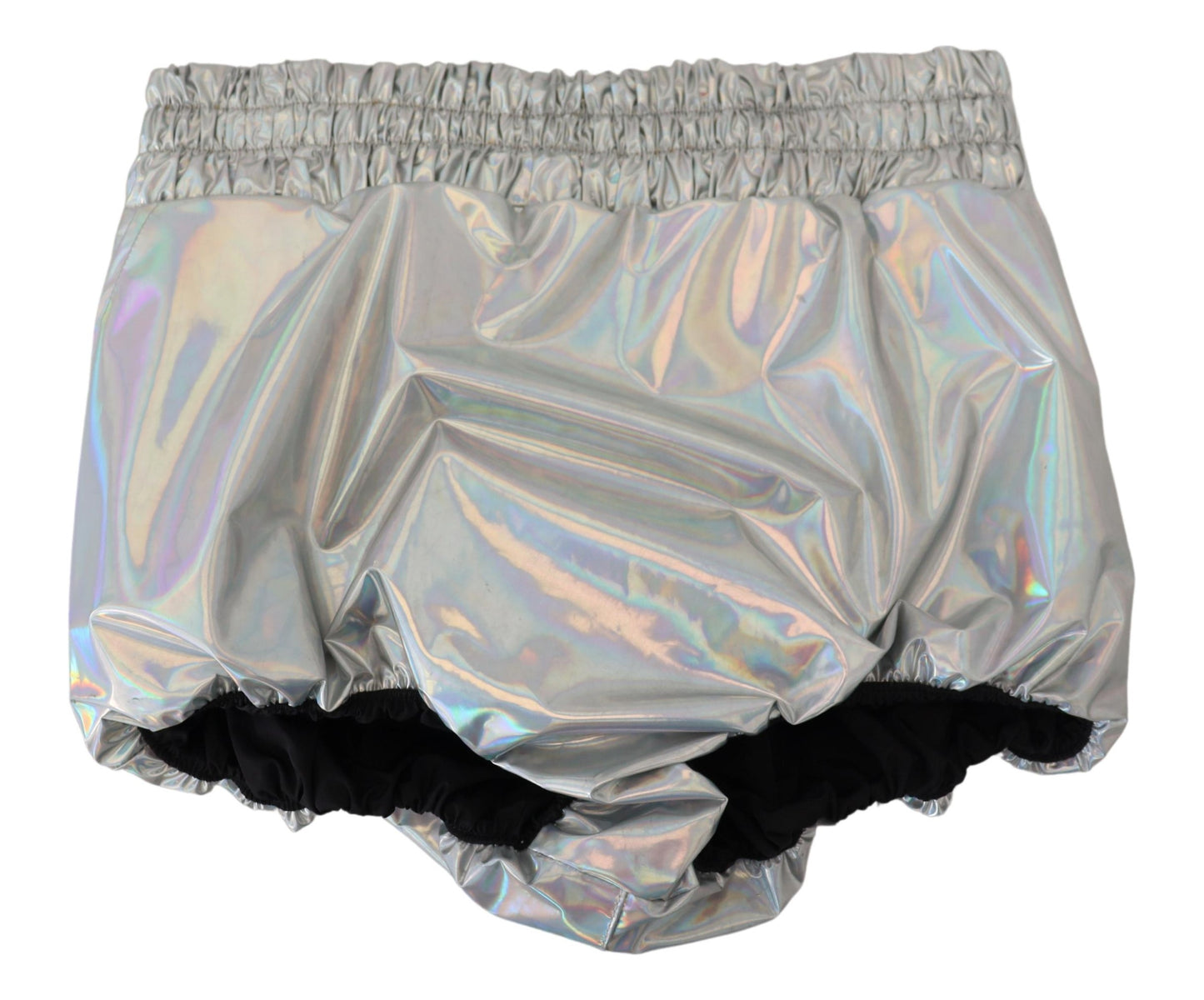 Elevated Elegance Silver High Waist Shorts