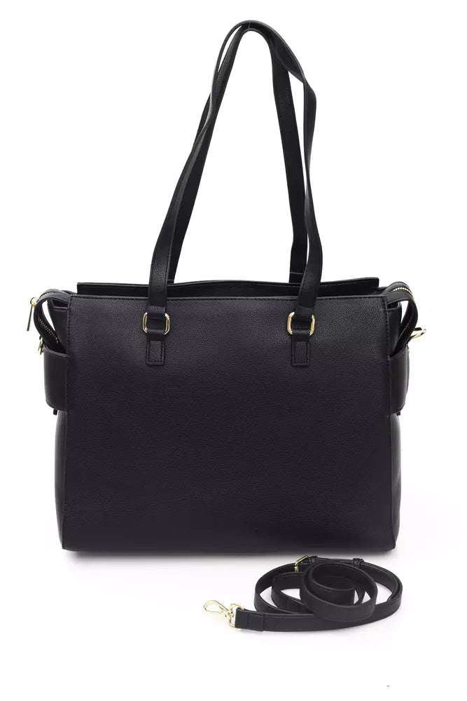 Black Polyethylene Women Handbag