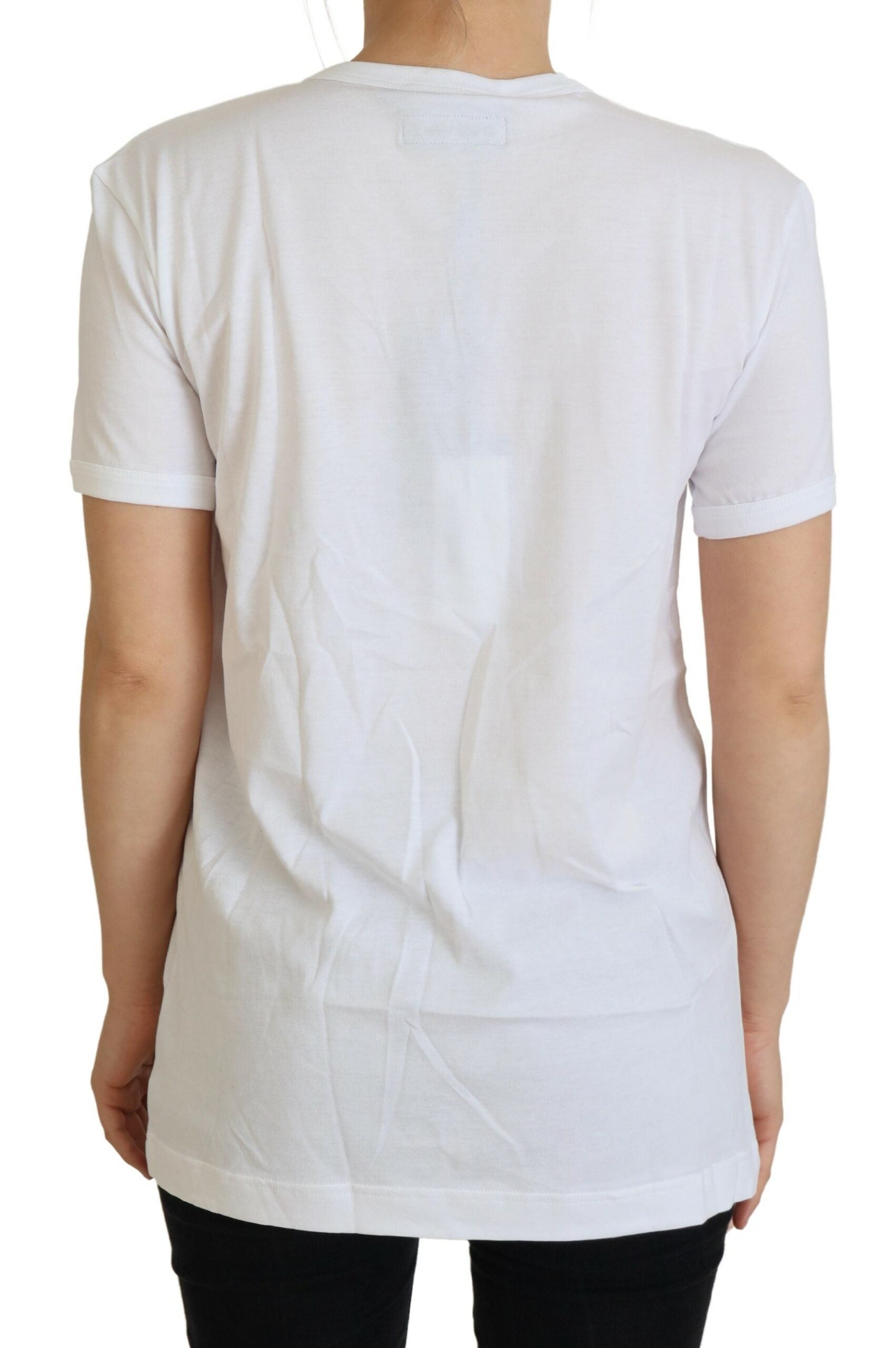 Elegant White Crewneck Cotton T-Shirt