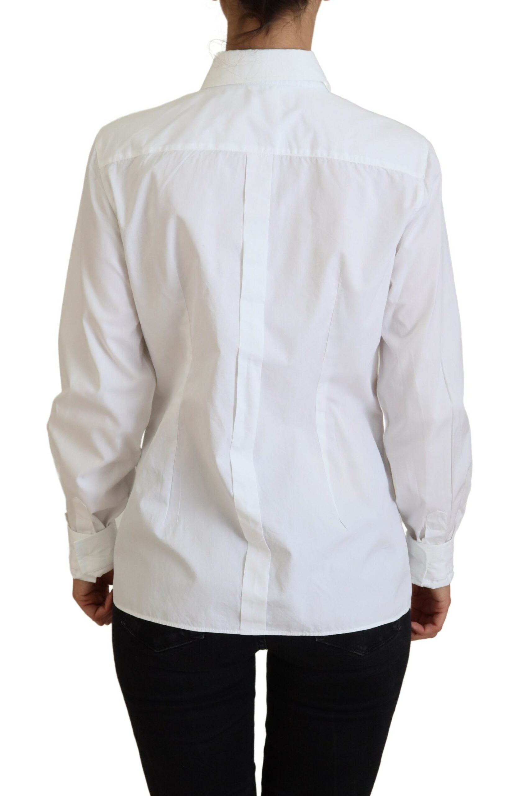 Elegant White Cotton Button-Up Top