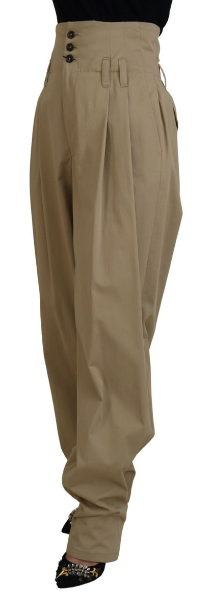 Elegant High Waist Tapered Trousers