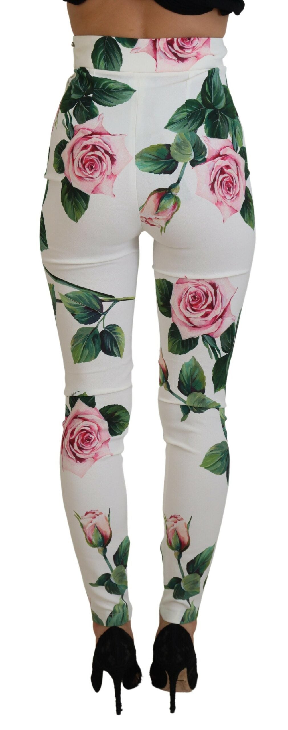 Elegant High Waist Floral Trousers