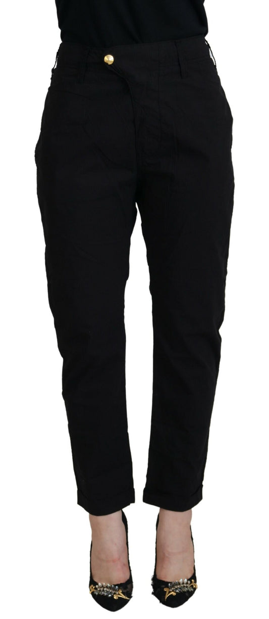 Chic Tapered Black Cotton Pants