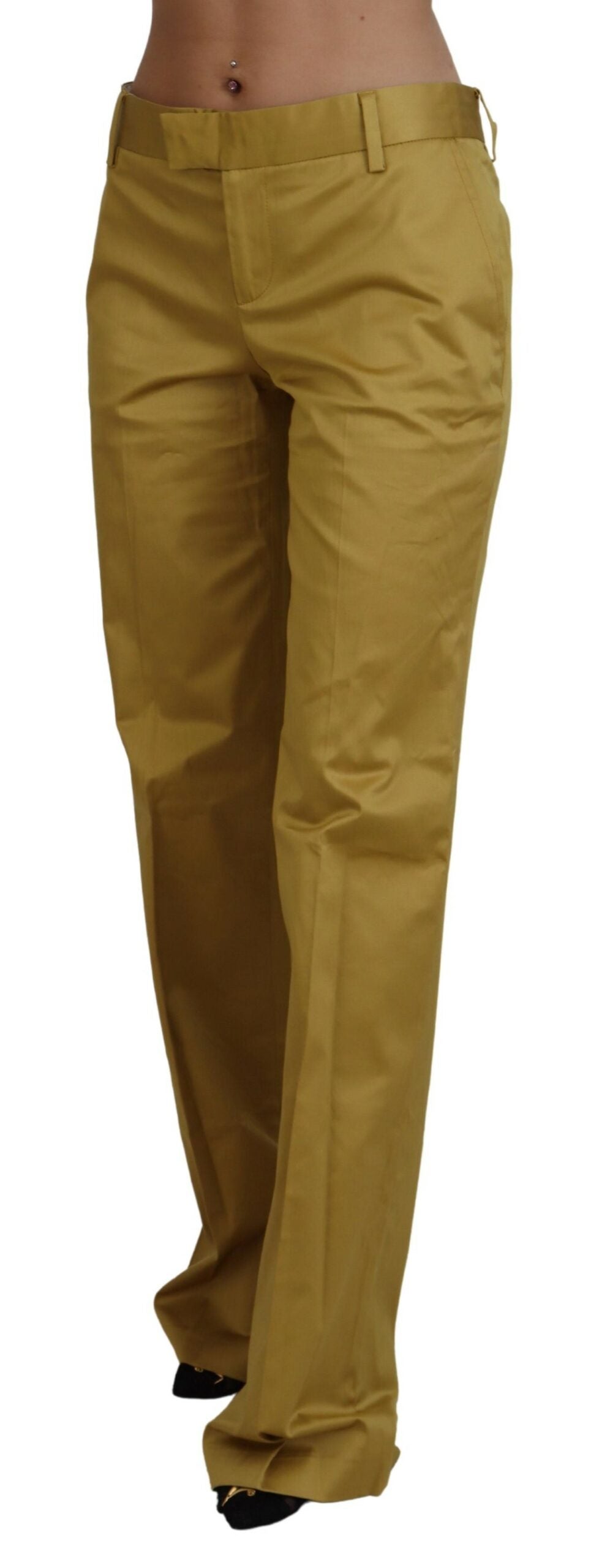 Elegant Gold Straight Fit Pants