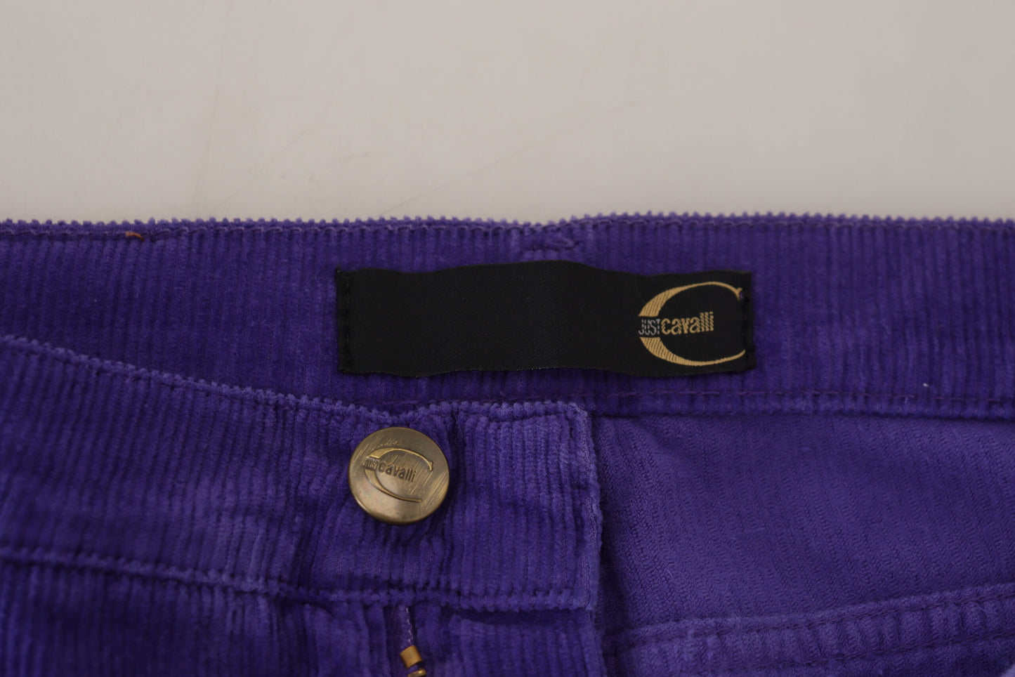 Elegant Purple Corduroy Straight Fit Pants