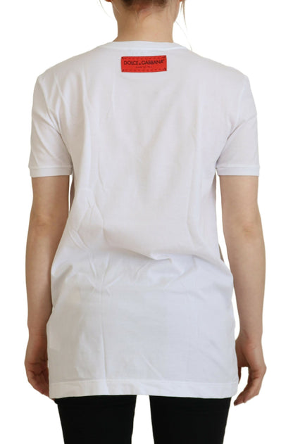 Chic White Cotton Logo Tee