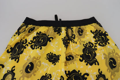 Yellow Block Print Swim Shorts Boxer