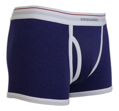 Chic Blue & White Cotton Stretch Trunks