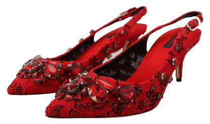 Ruby Red Crystal Slingback Heels