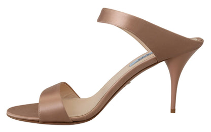 Glimmering Rose Gold Leather Heels