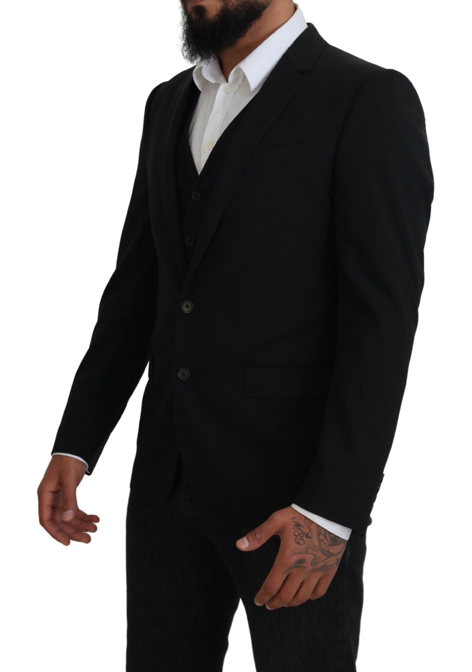 Elegant Black Martini Two-Piece Suit