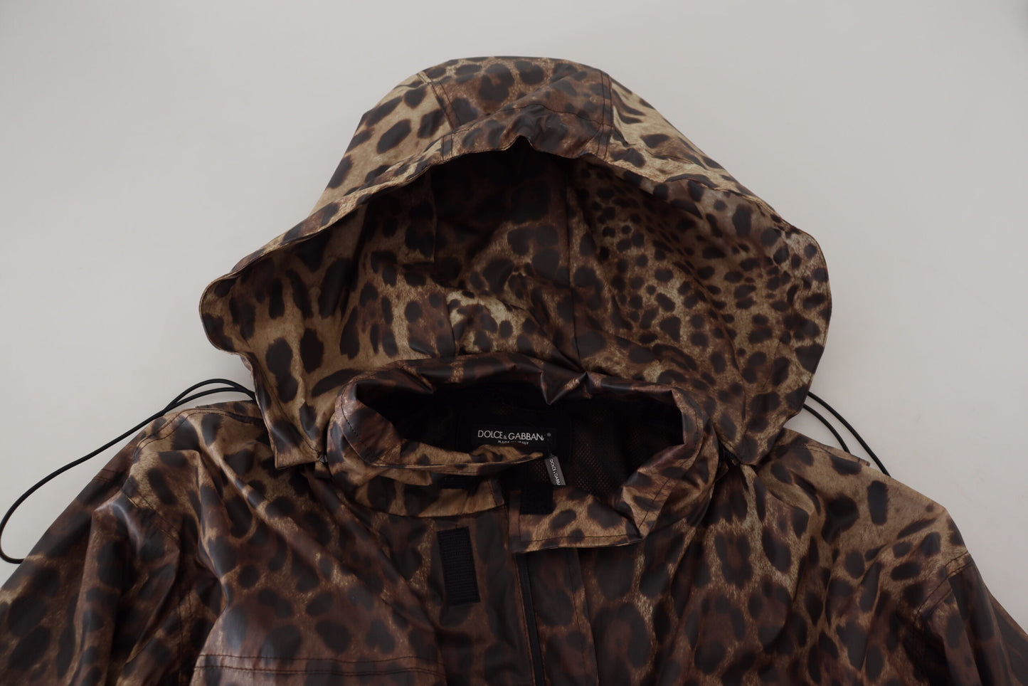 Elegant Leopard Print Hooded Jacket