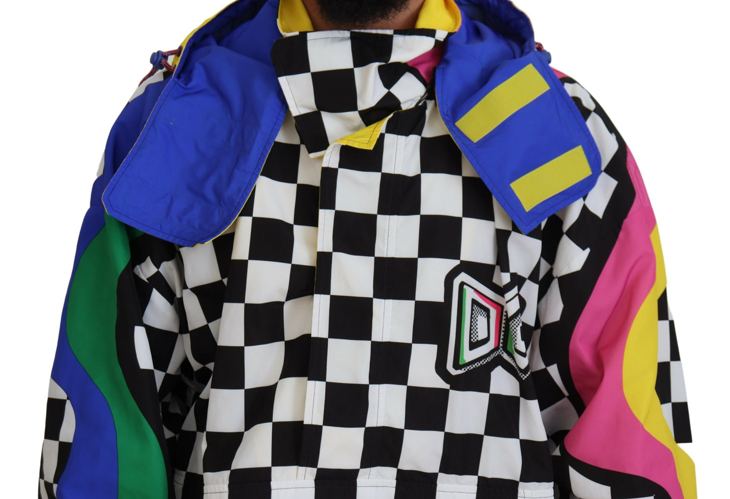 Multicolor Velcro Hooded Jacket