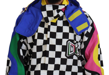 Multicolor Velcro Hooded Jacket