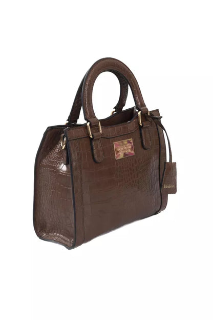 Brown Polyurethane Women Crossbody Bag