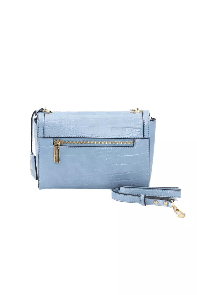 Light Blue Polyurethane Women Crossbody