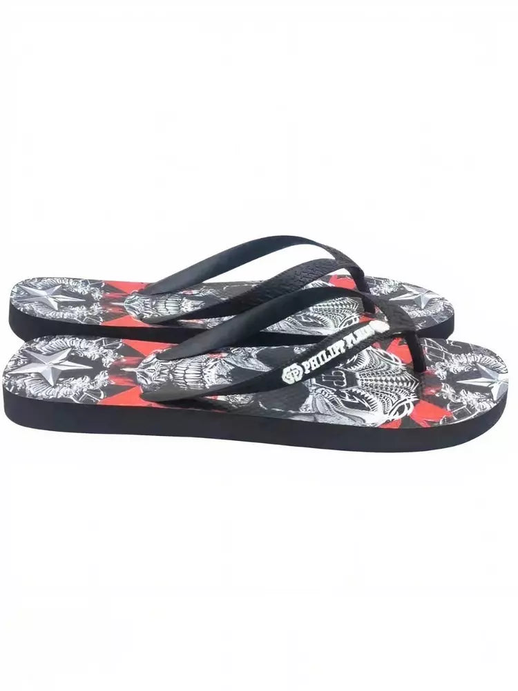 Multicolor Graphic Flip Flops for Women