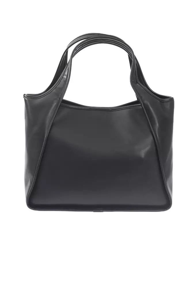 Black Polyurethane Women Handbag