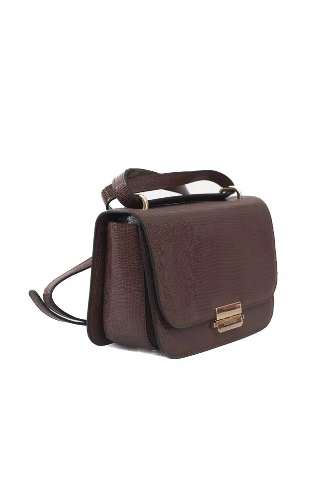 Brown Polyurethane Women Crossbody Bag