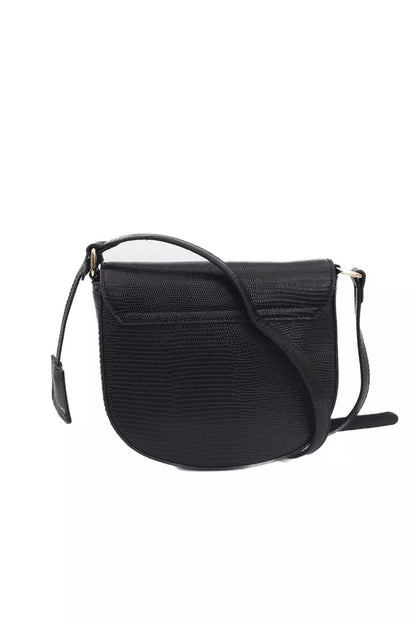 Black Polyurethane Women Crossbody Bag