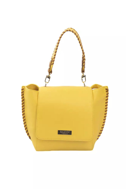 Yellow Polyurethane Women Crossbody Bag