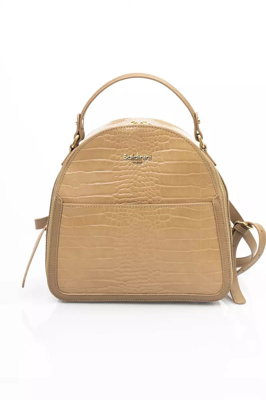 Beige Polyethylene Women Backpack