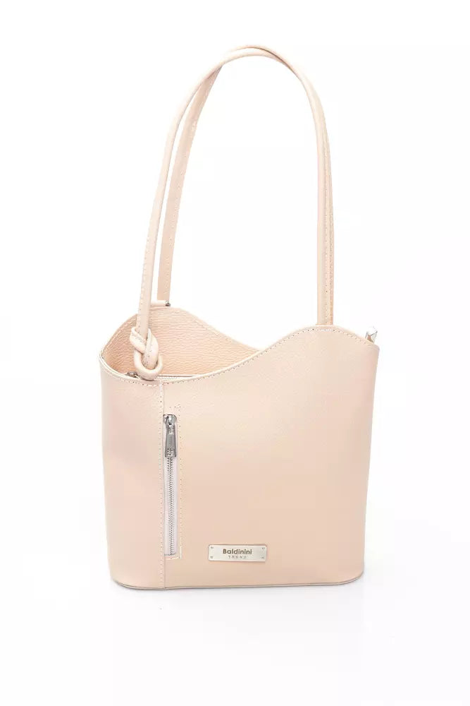 Pink Leather Women Shoulder Bag