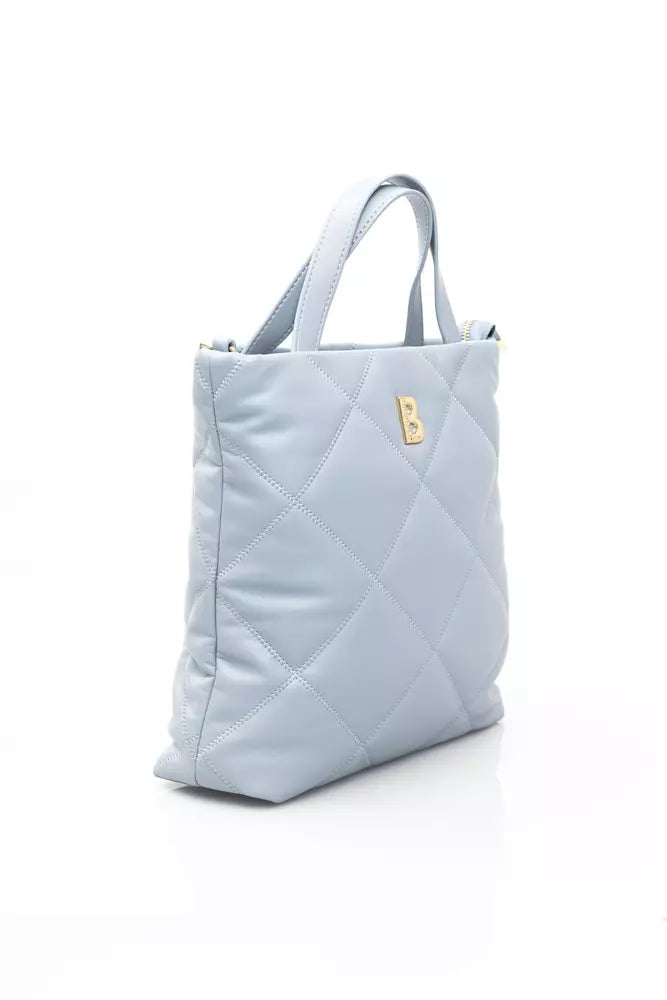 Light Blue Polyethylene Women Shoulder Bag