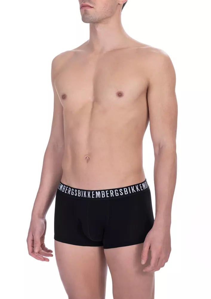 Black Cotton Men Underwear Trunk Pack