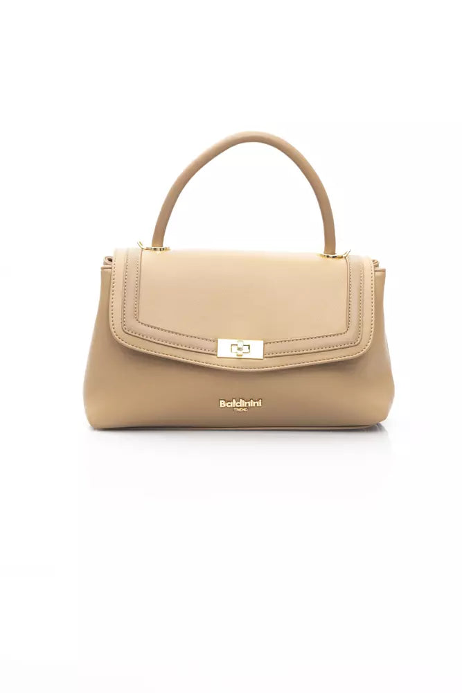 Beige Polyethylene Women Handbag