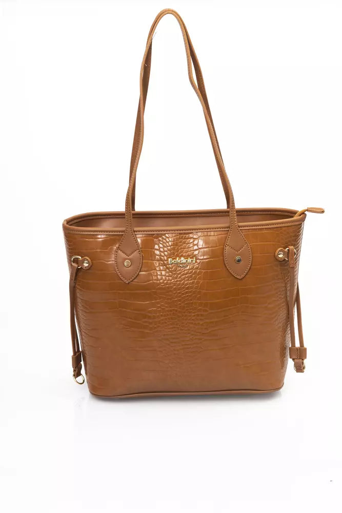 Brown Polyethylene Women Shoulder Bag