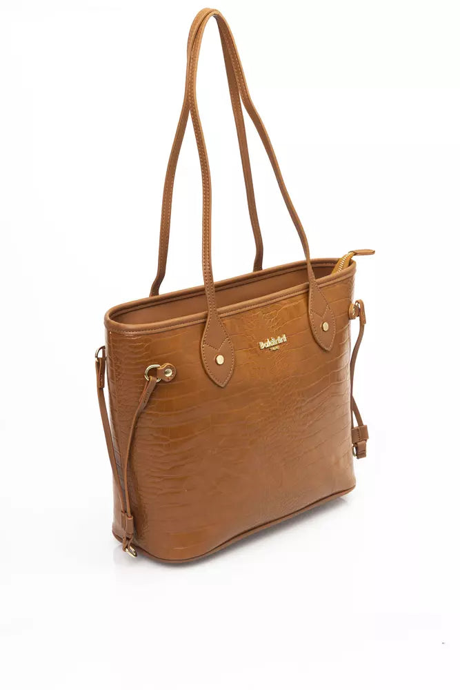 Brown Polyethylene Women Shoulder Bag