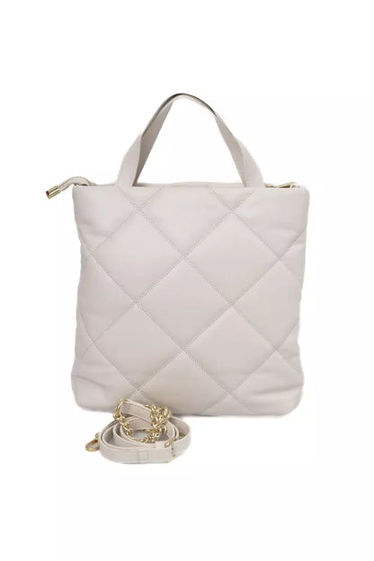 Beige Polyethylene Women Shoulder Bag