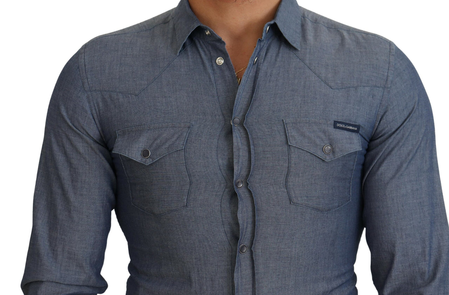 Elegant Casual Blue Cotton Shirt