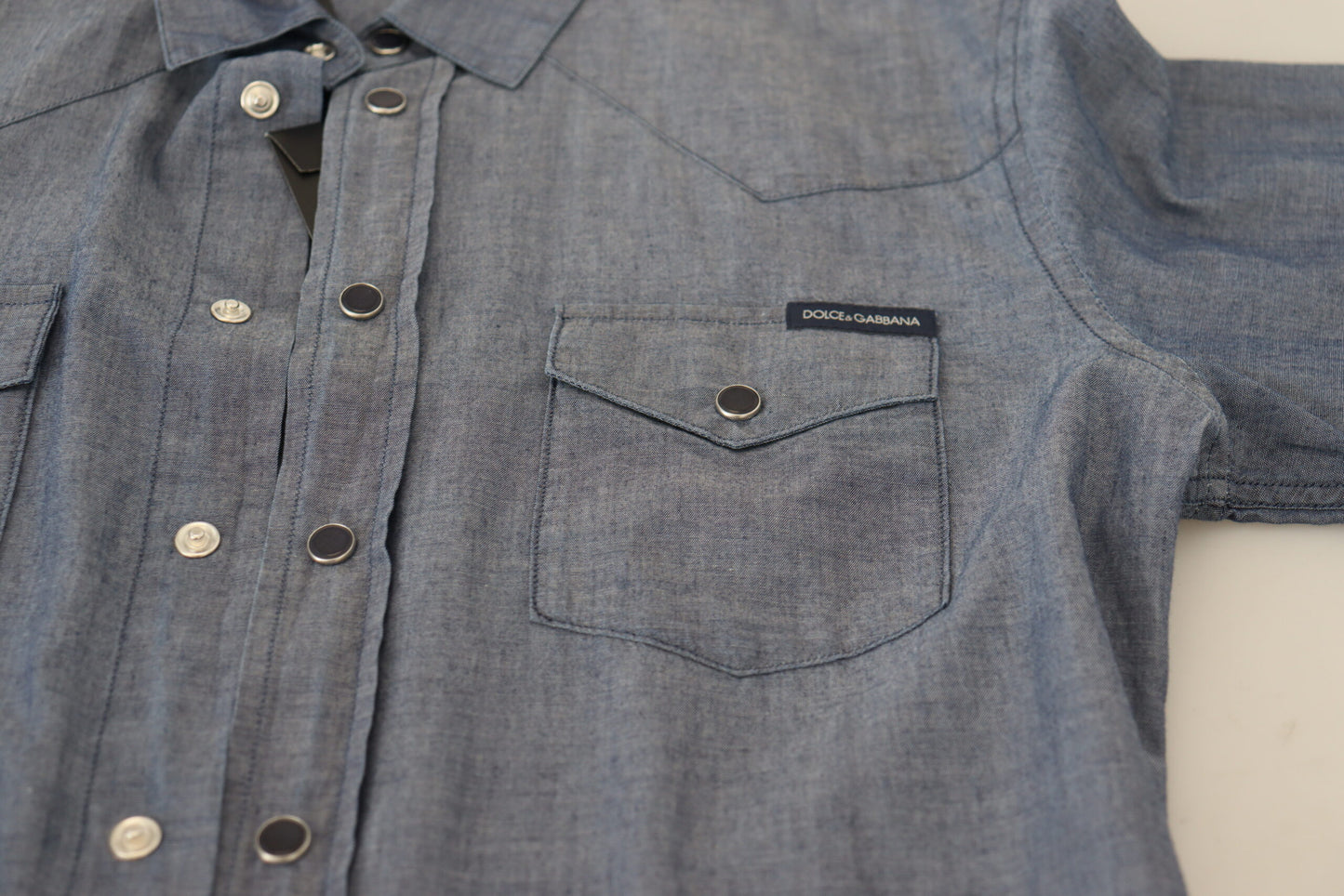 Elegant Casual Blue Cotton Shirt